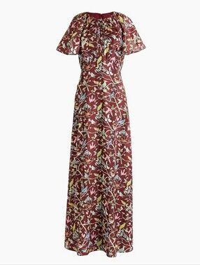Point Sur JCrew - Maxi Dress in Floral Bird Print - 12 NWT